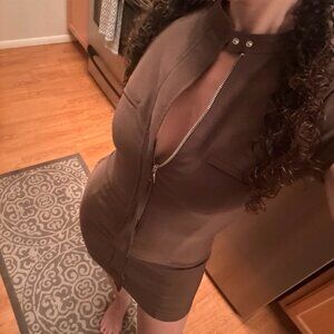 Zara Women's Khaki and Brown Dress